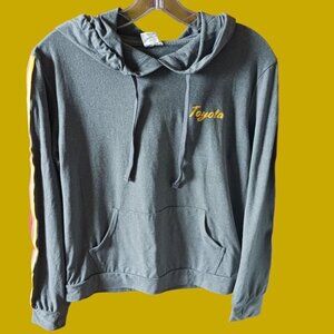 Fitkick 76 Varsity Hoodie With Kangaroo Pocket Gray Size Medium